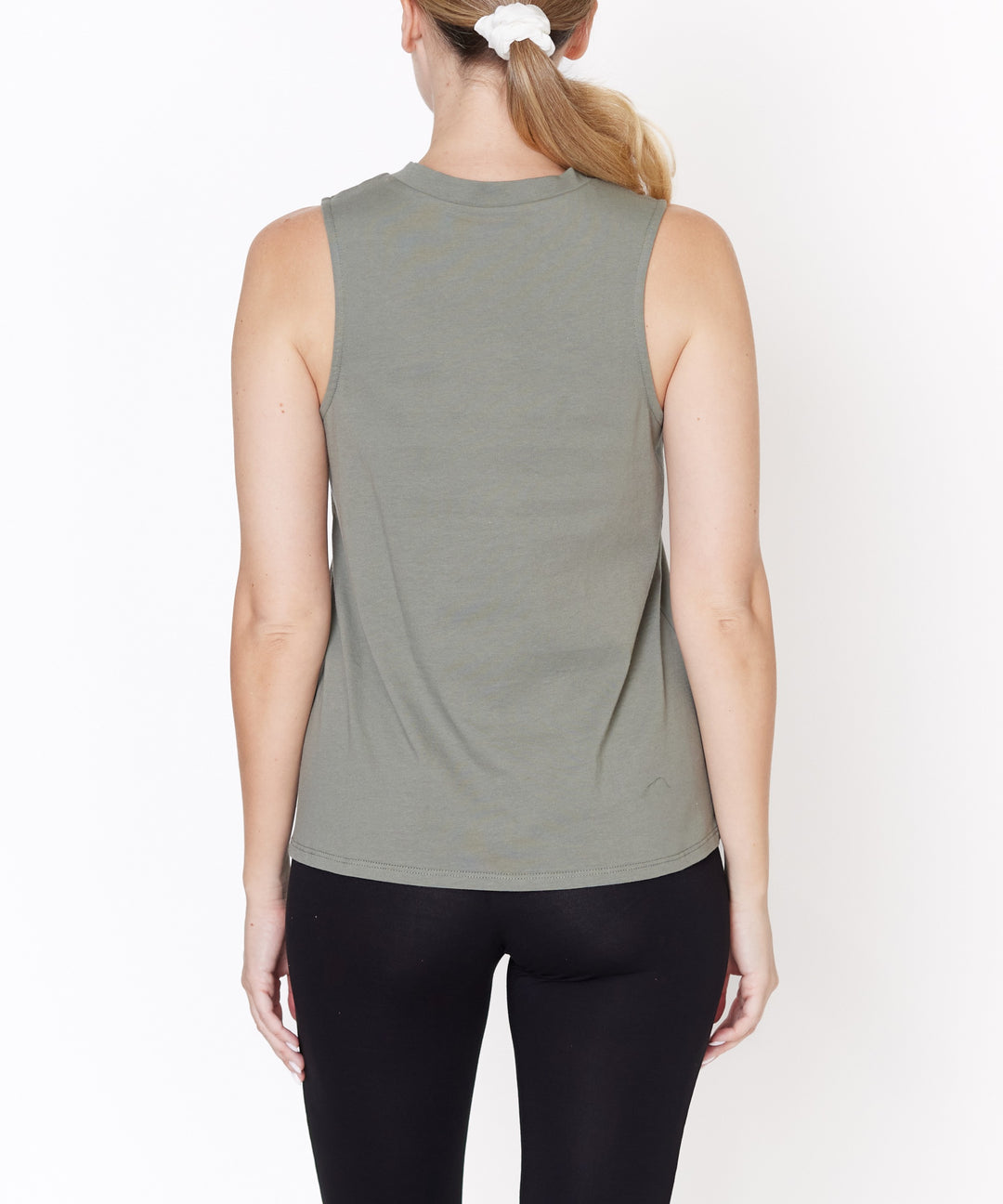 V -Cut Edge Sleeveless Cotton Jersey Top