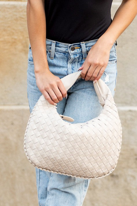 Bone Paige Woven Handbag