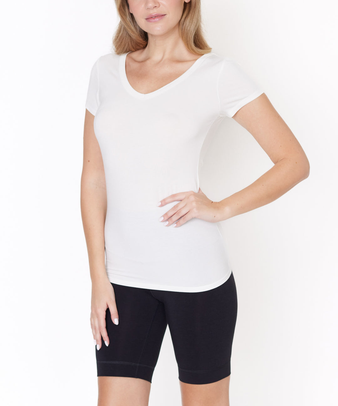 Bamboo V Neck Fitted Top