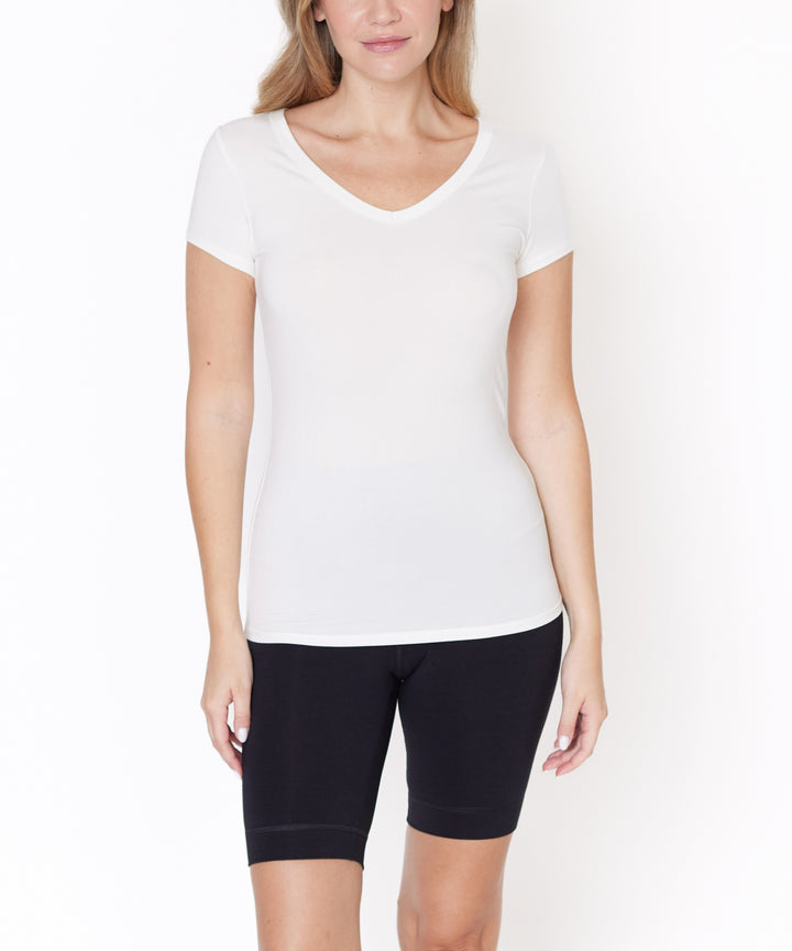 Bamboo V Neck Fitted Top