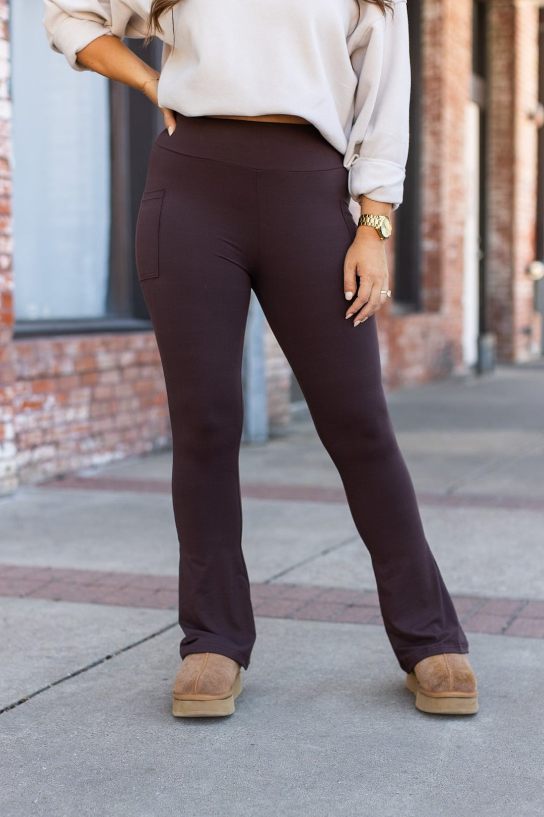 Brown The Brandy Brown Flare With Pockets 1
