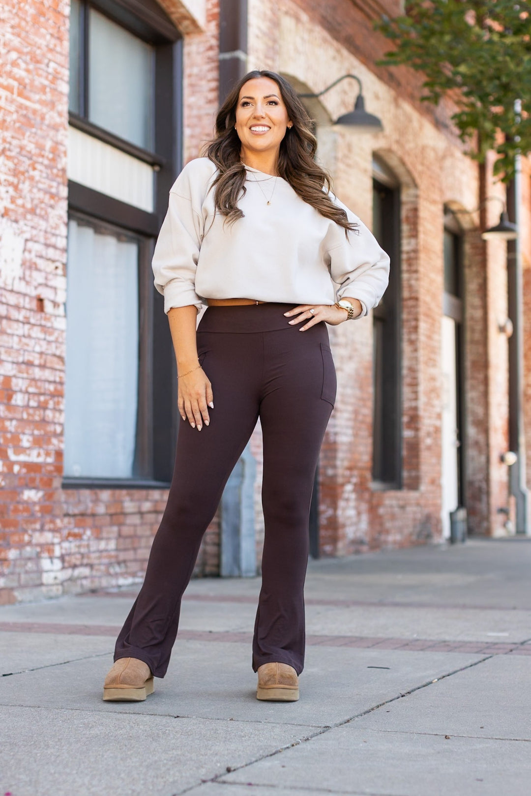 Brown The Brandy Brown Flare With Pockets 1