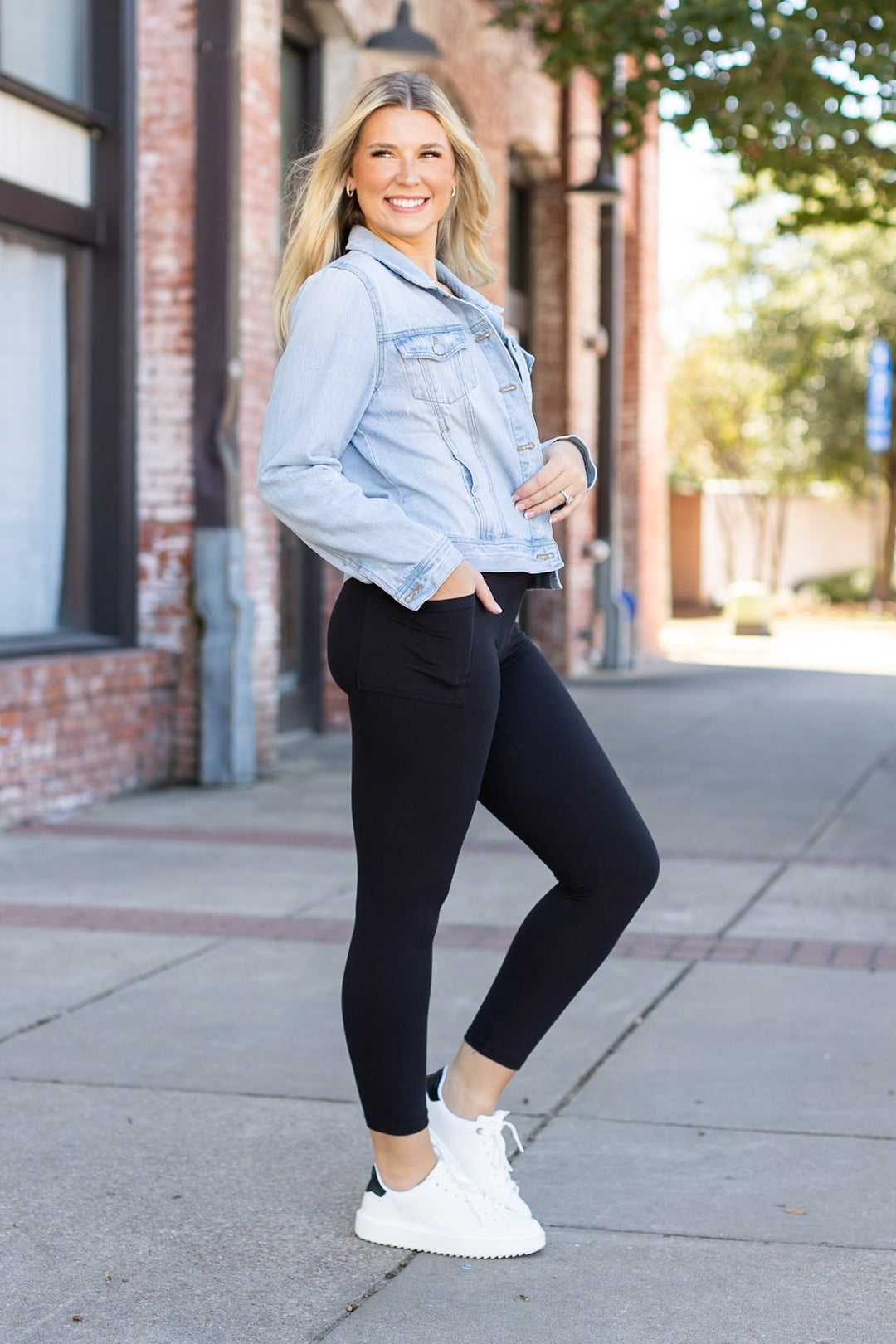 Black The Alana 7 8 Ankle Length Leggings With Pockets