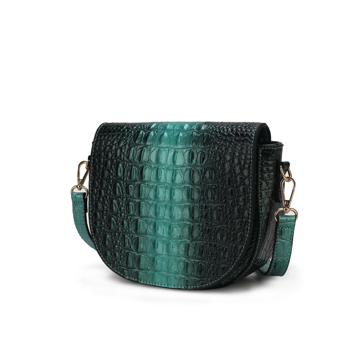 Purple Mkf Amalia Croc Embossed Crossbody Bag By Mia K
