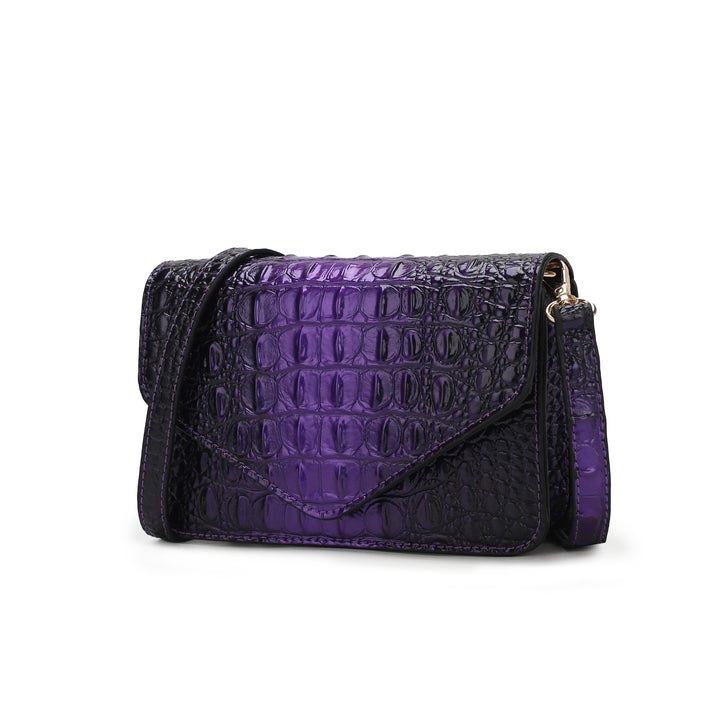 Mkf Vanta Croc Embossed Saddle Bag By Mia K