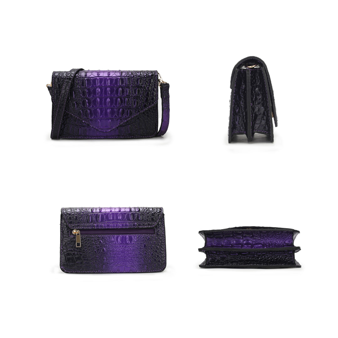 Mkf Vanta Croc Embossed Saddle Bag By Mia K