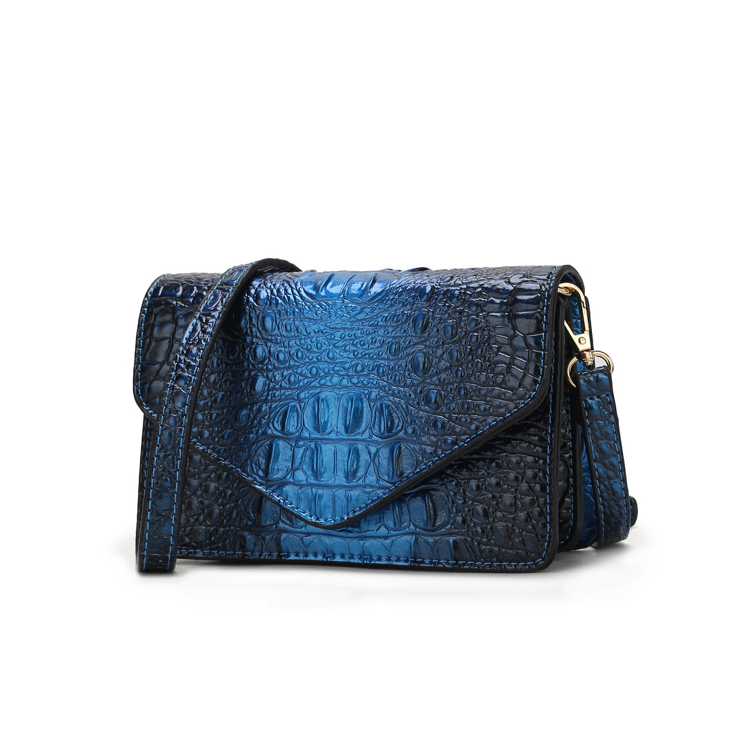 Green Mkf Vanta Croc Embossed Saddle Bag By Mia K