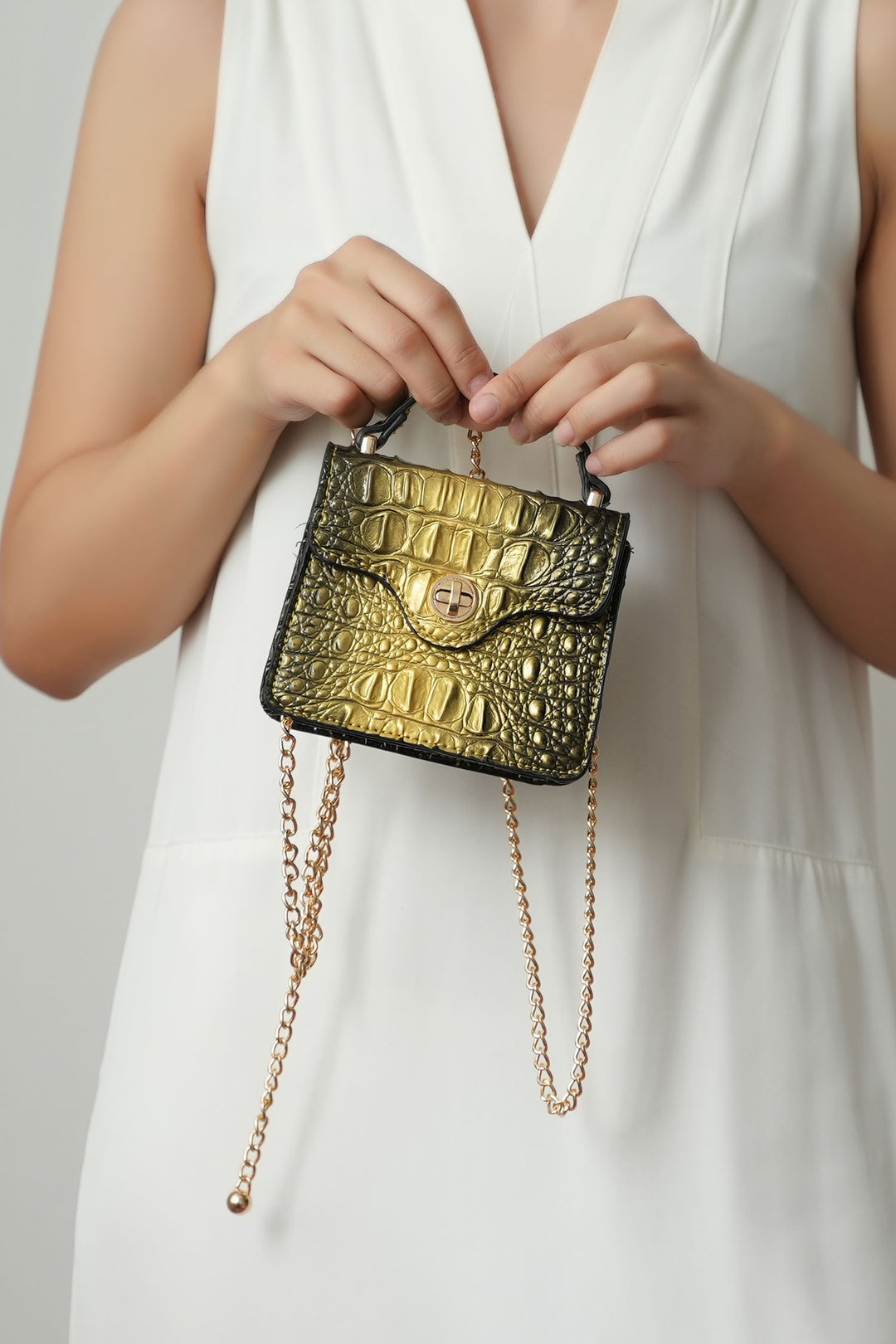 Blue Mkf Luxe Mini Satchel With Chain Strap By Mia K