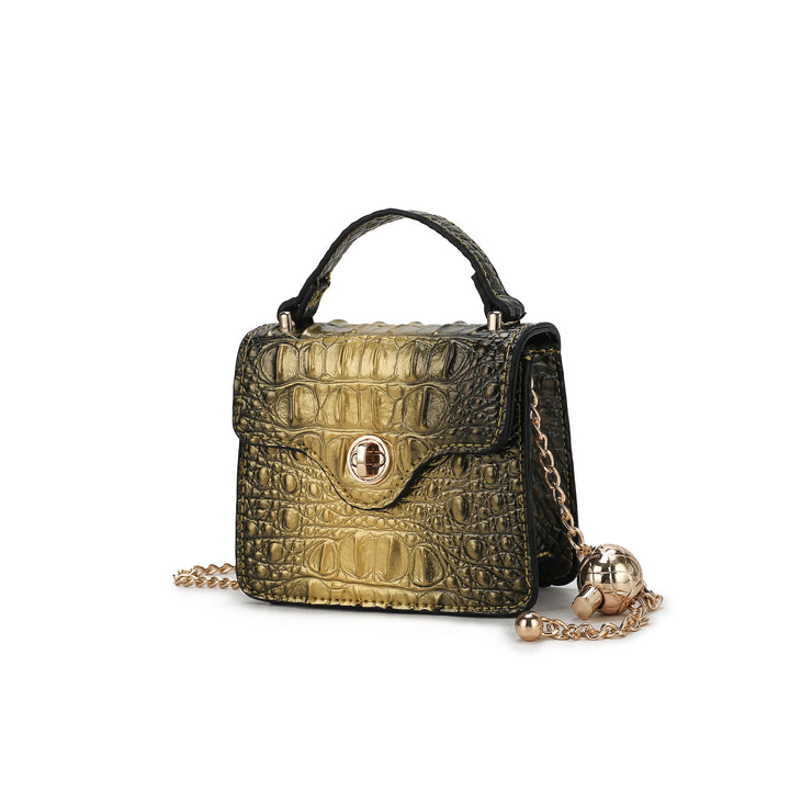 Purple Mkf Luxe Mini Satchel With Chain Strap By Mia K