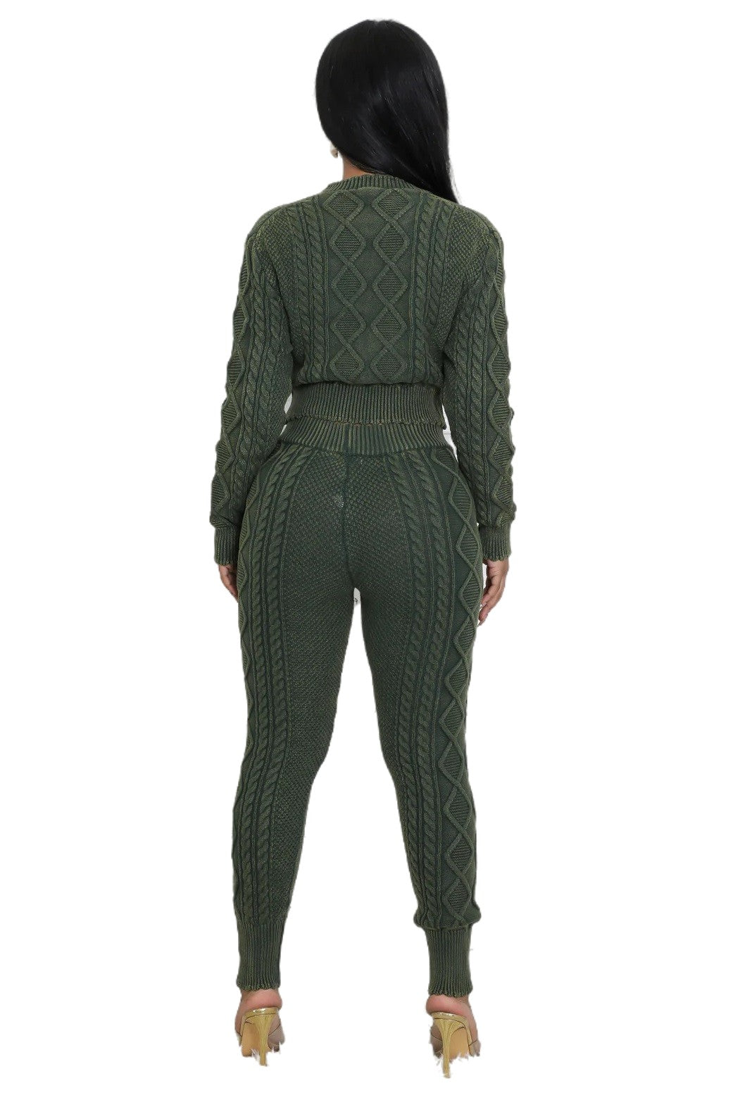 Women Fashion 2Pcs Sweater Pants Set 1