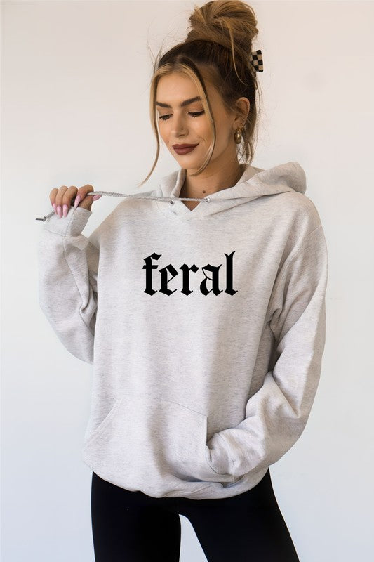 White Feral Graphic Hoodie 1