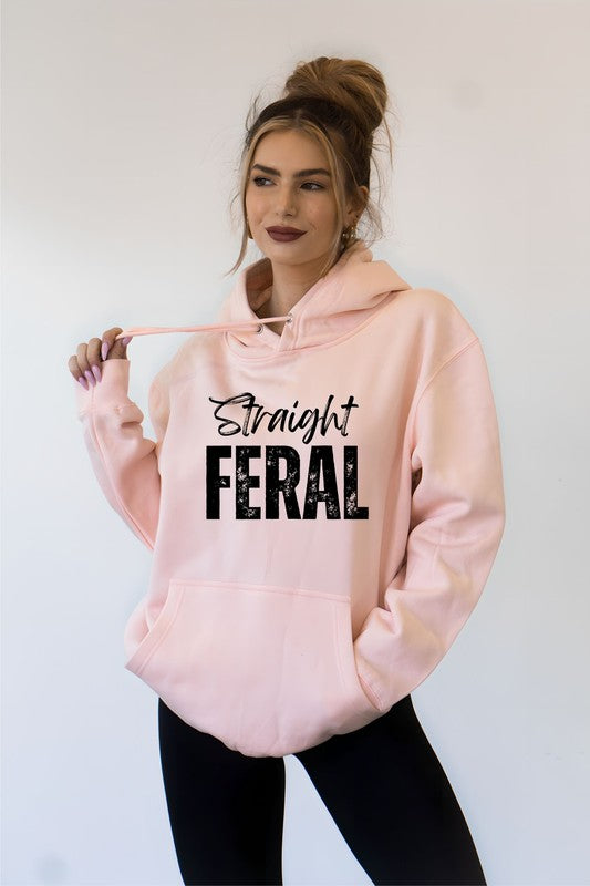 White Straight Feral Graphic Hoodie