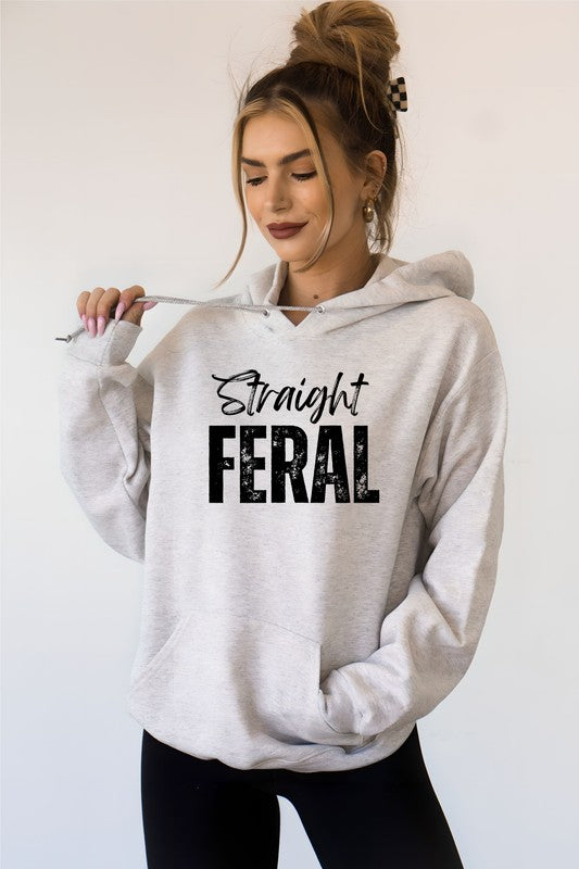 Oxford Grey Straight Feral Graphic Hoodie