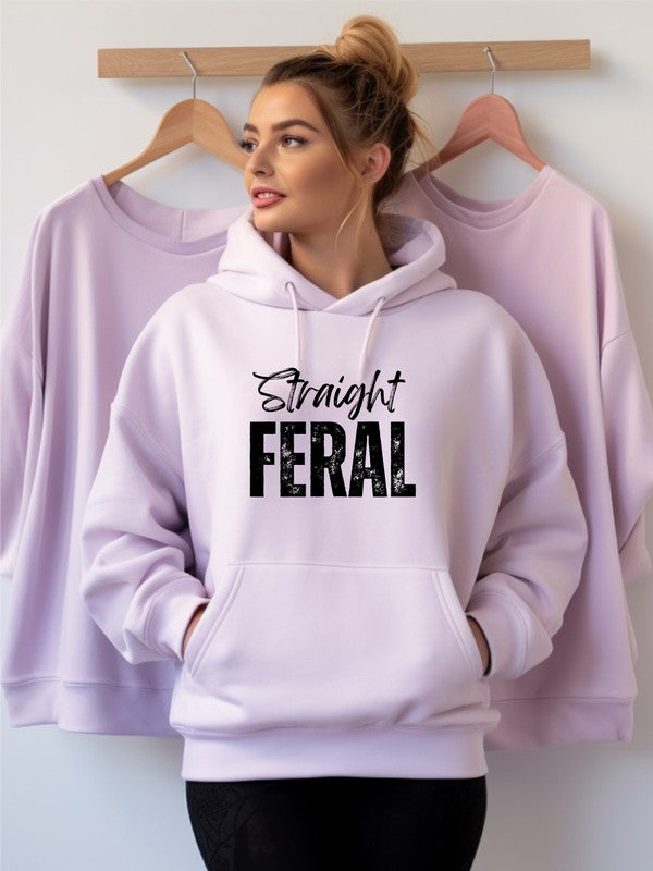 Oxford Grey Straight Feral Graphic Hoodie