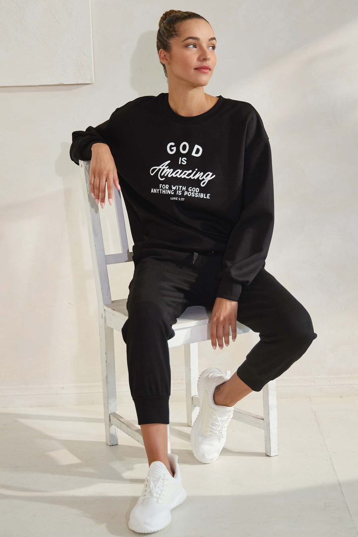 Black God Is Amazing Ultra Comfy Pullover Sweatshirt