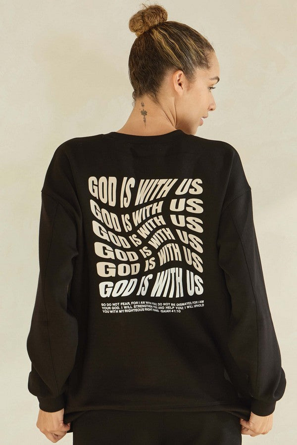 Black God Is With Us Ultra Comfy Pullover Sweatshirt