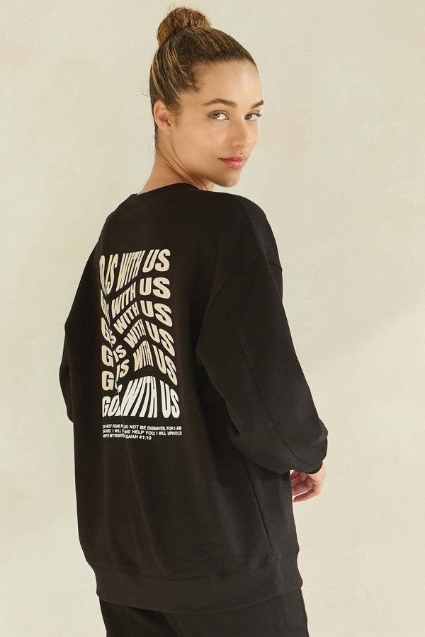 Black God Is With Us Ultra Comfy Pullover Sweatshirt