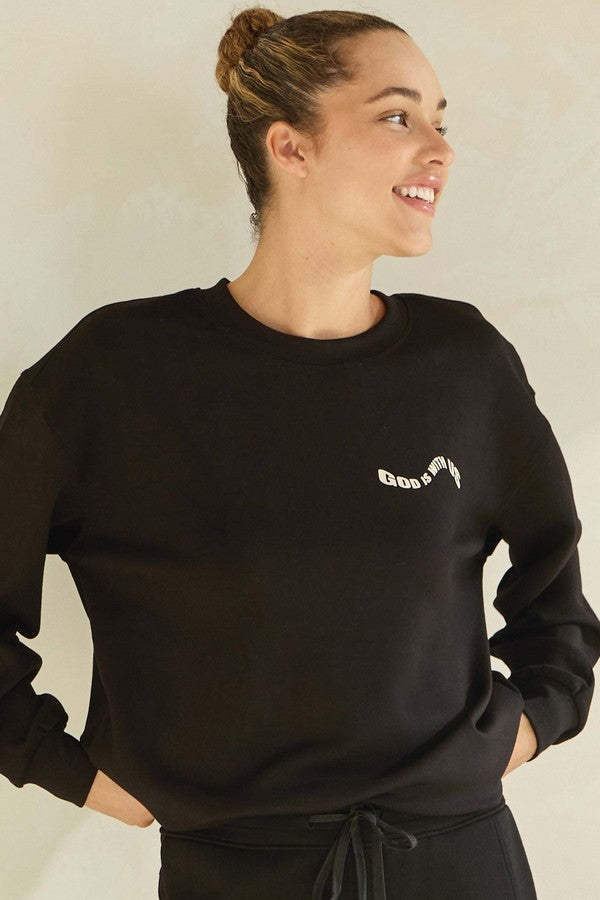 Black God Is With Us Ultra Comfy Pullover Sweatshirt 1