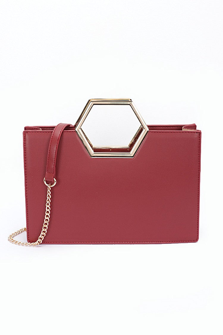 Black Top Handle Structured Tote Bag