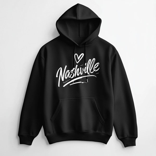 Black Cursive Nashville Hoodie Graphic Sweatshirt 1