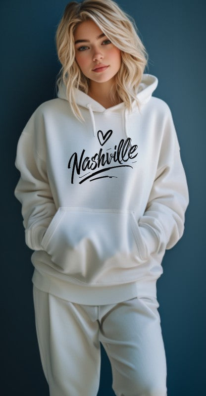 Black Cursive Nashville Hoodie Graphic Sweatshirt 1