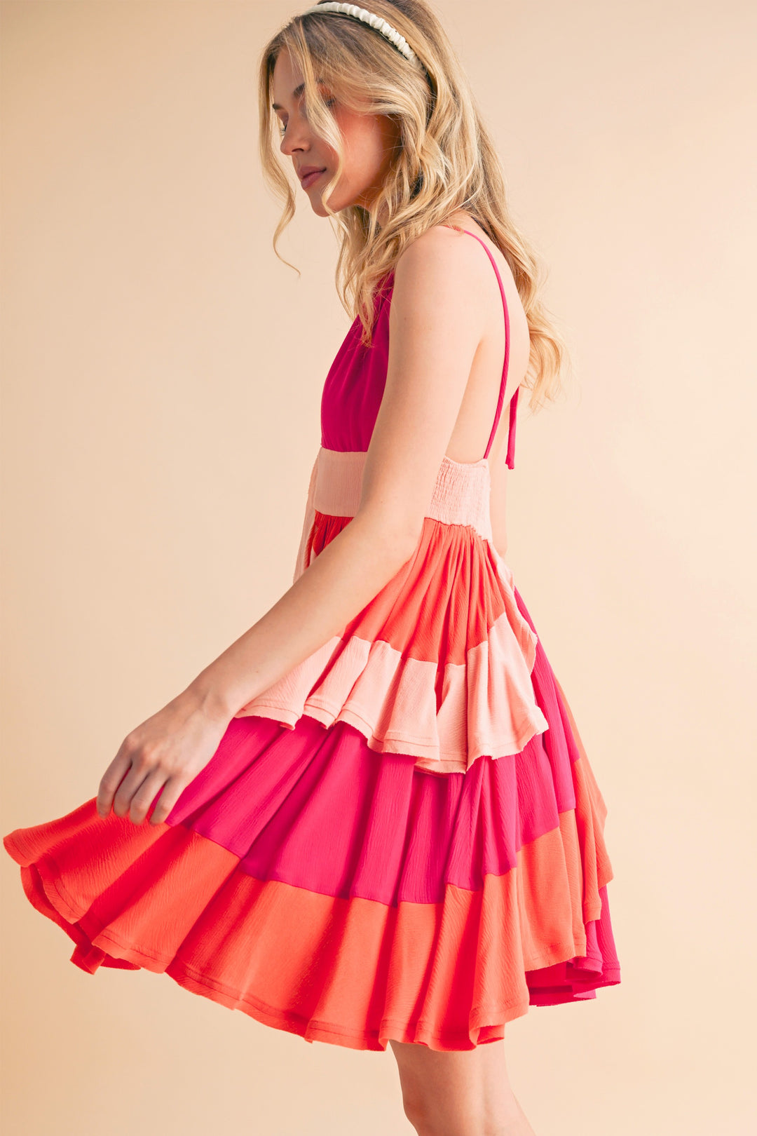Pink Combo Faith Colorblock Dress