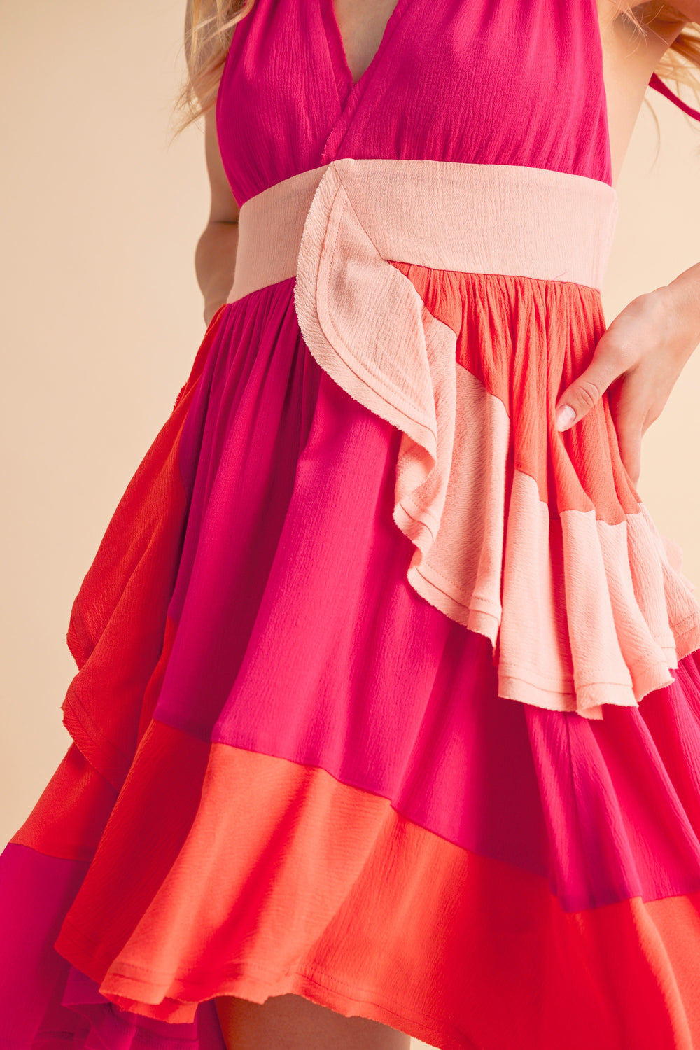 Green Combo Faith Colorblock Dress