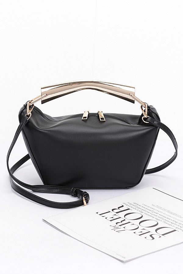 Black Gold Bar Handle Iconic Swing Bag