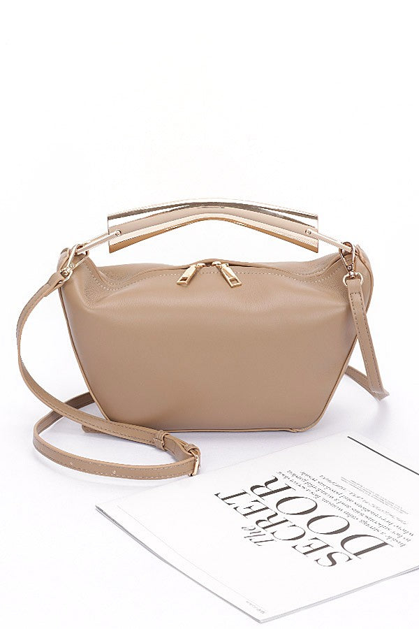 Khaki Gold Bar Handle Iconic Swing Bag