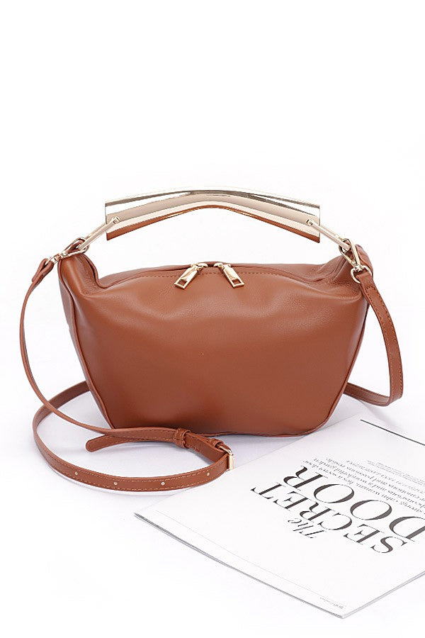Camel Gold Bar Handle Iconic Swing Bag