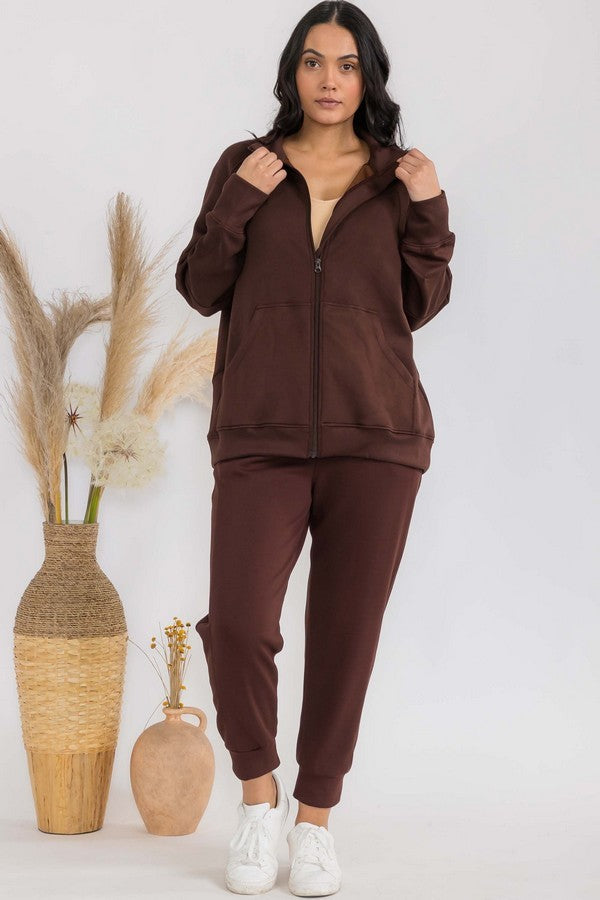 Womens Ultra Soft Funnel Neck Oversize Zip Jacket