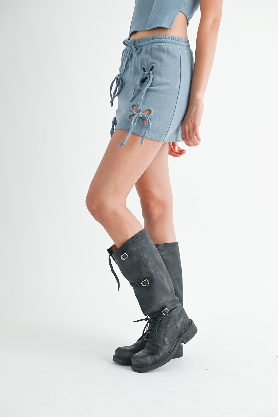 French Terry Cutout Mini Skirt