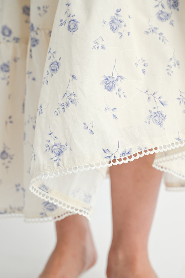Floral Squared Neck Top & Tiered Maxi Skirt Set