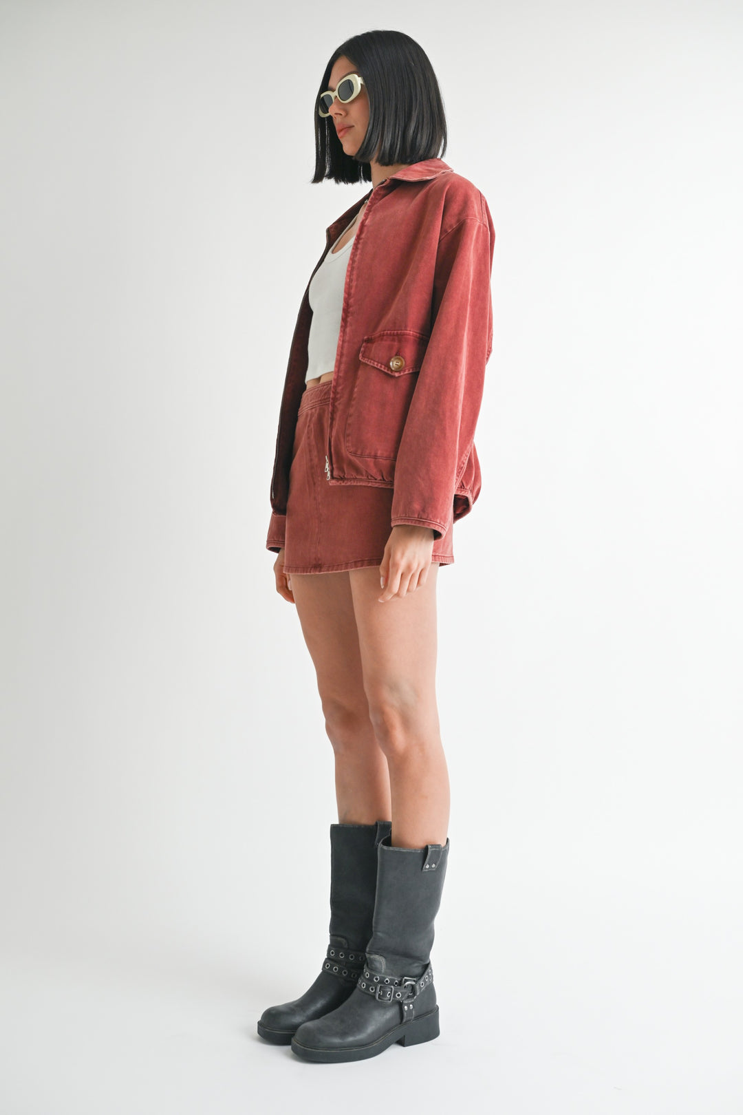 Long Sleeve Collared Denim Jacket