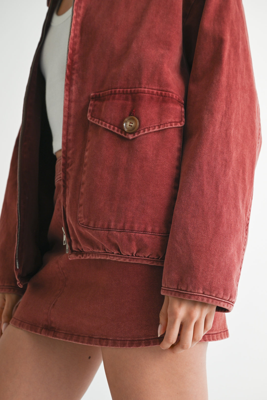 Long Sleeve Collared Denim Jacket