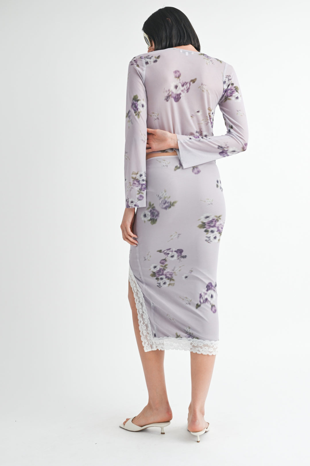 Fly Away Floral Top With Lace