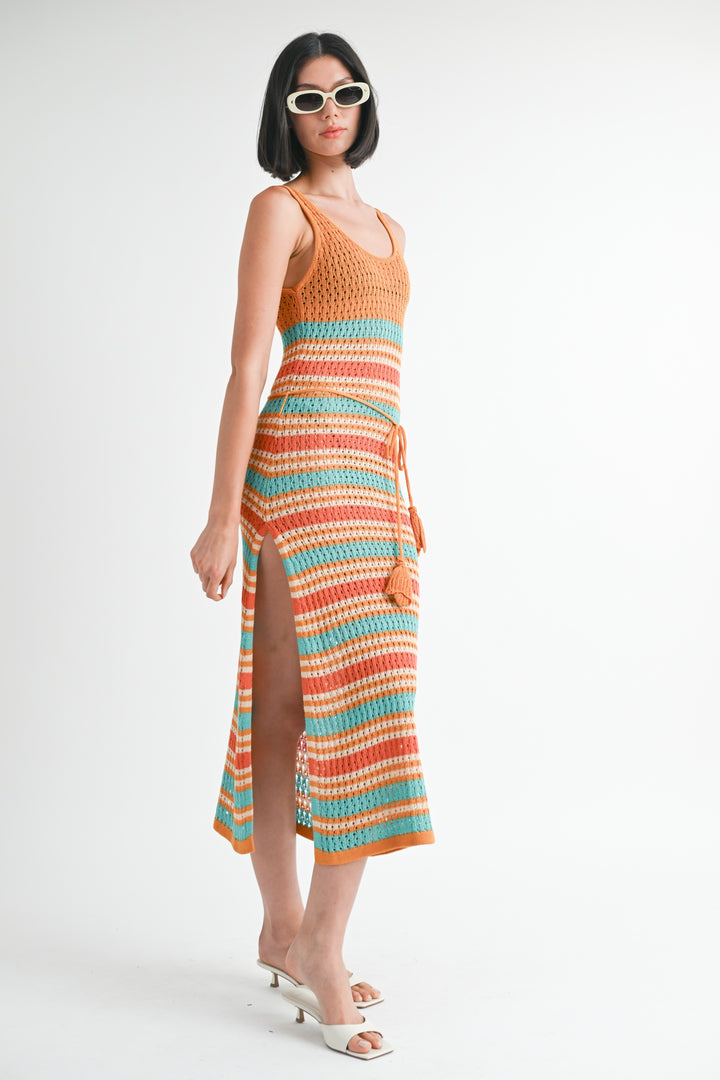 Scoop Neck Crochet Maxi Dress