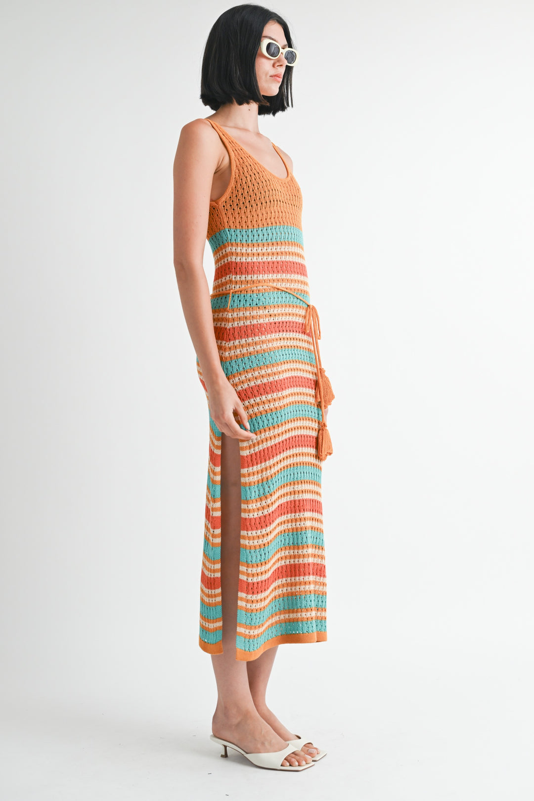 Scoop Neck Crochet Maxi Dress