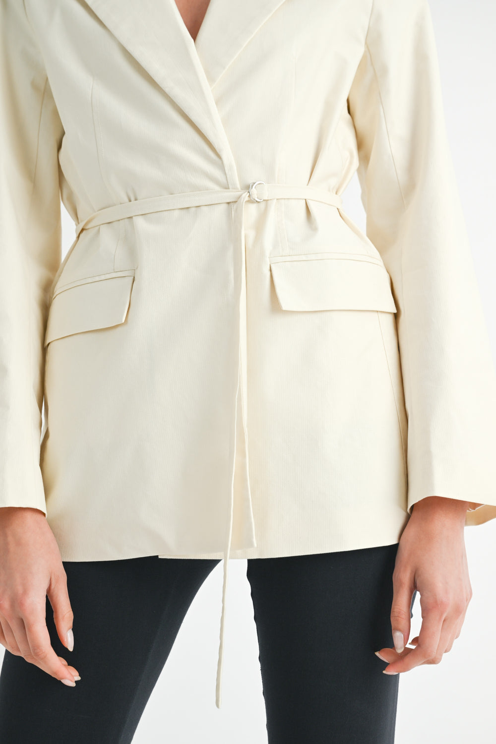 IVORY Blazer With Waist Belt