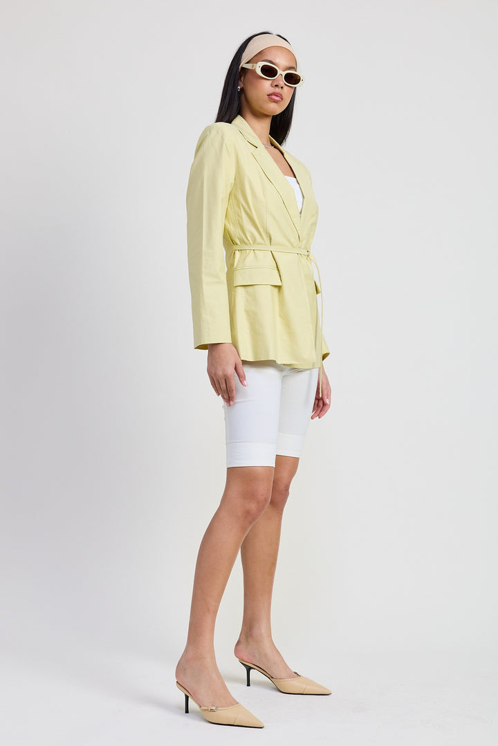 Blazer With Waist Belt