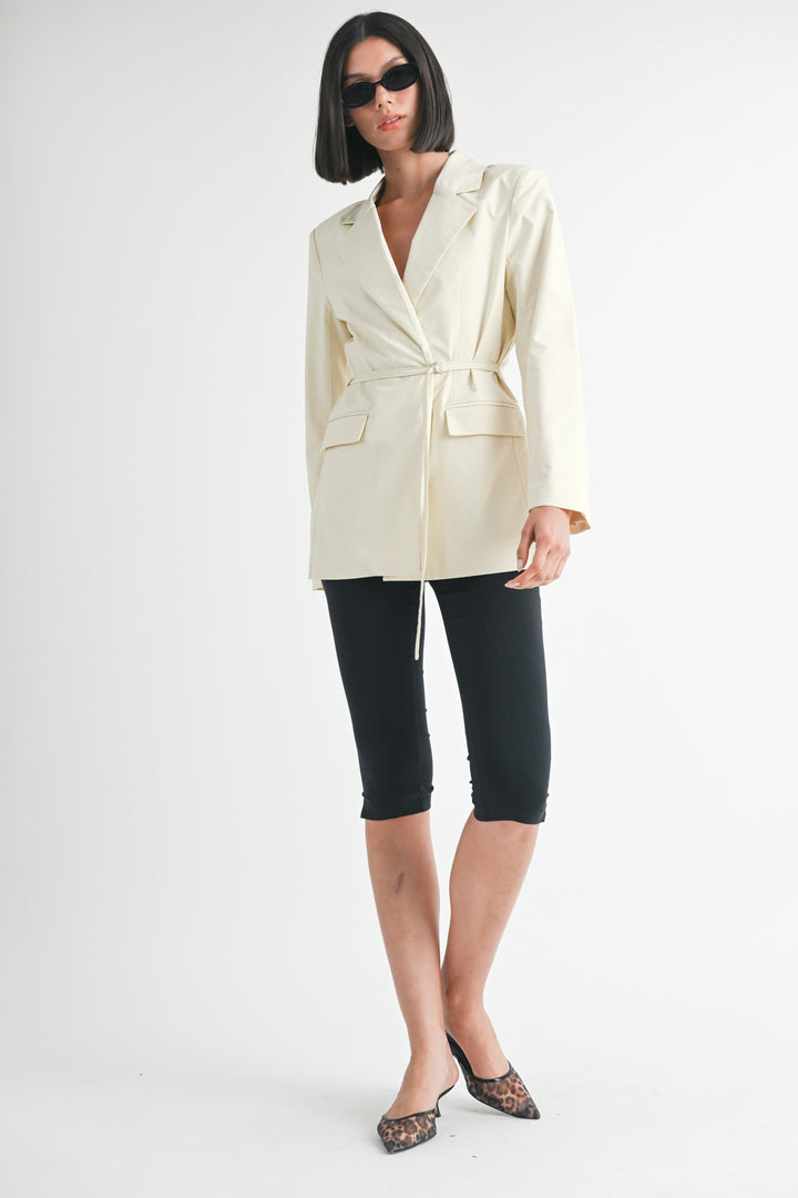 IVORY Blazer With Waist Belt
