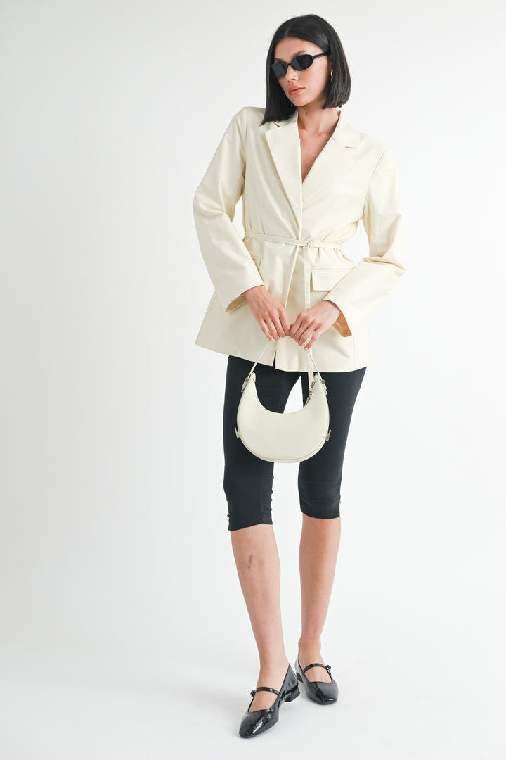 SAGE Blazer With Waist Belt