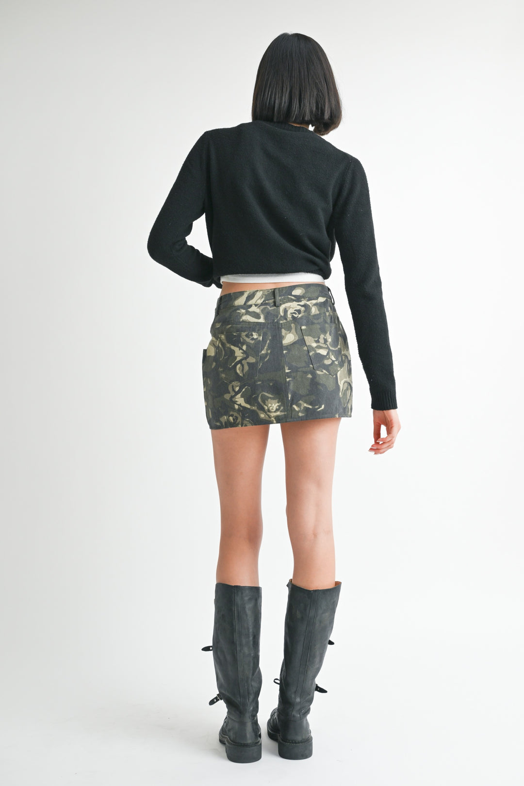 Wrapped Mini Skirt With Button
