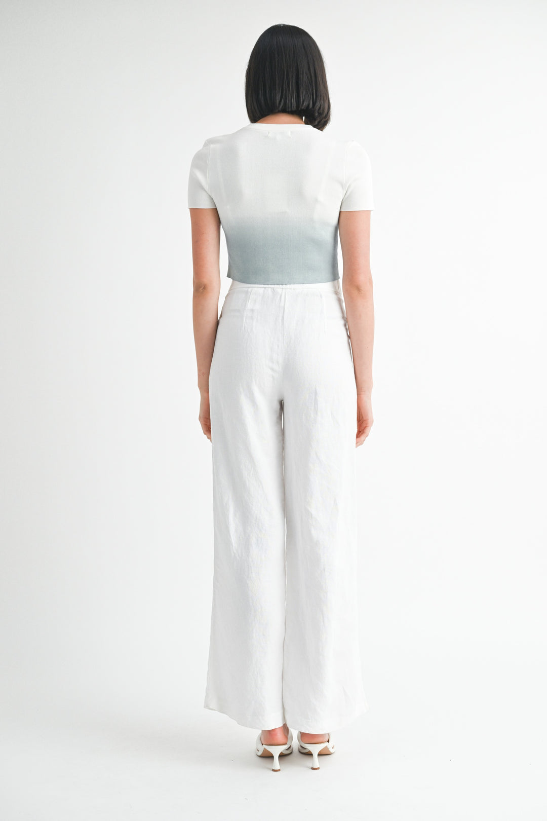 Ombre Crew Neck Cropped Top