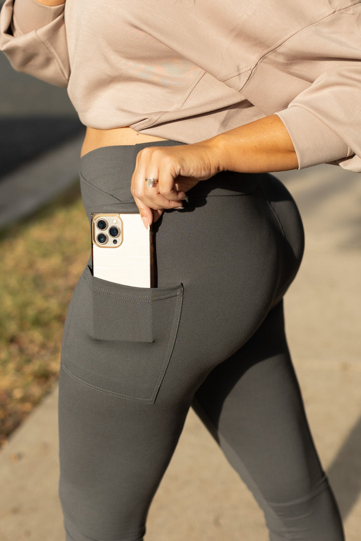 The Caitlin Charcoal Crossover Leggings R2