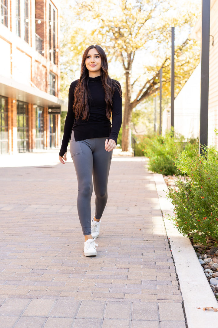 The Caitlin Charcoal Crossover Leggings R2