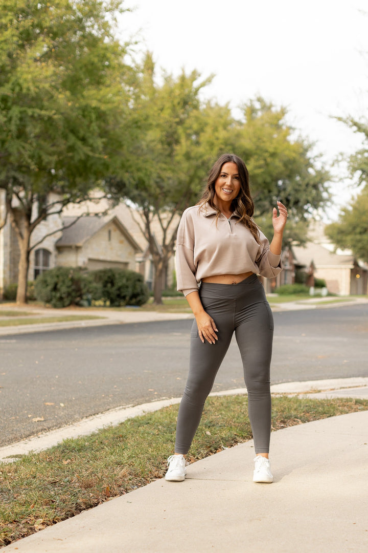 The Caitlin Charcoal Crossover Leggings R2