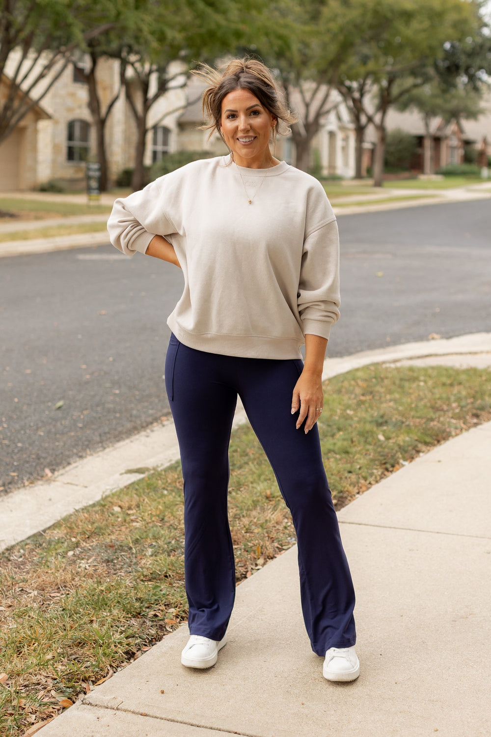 Navy The Mila Navy Bootcut Leggings 1