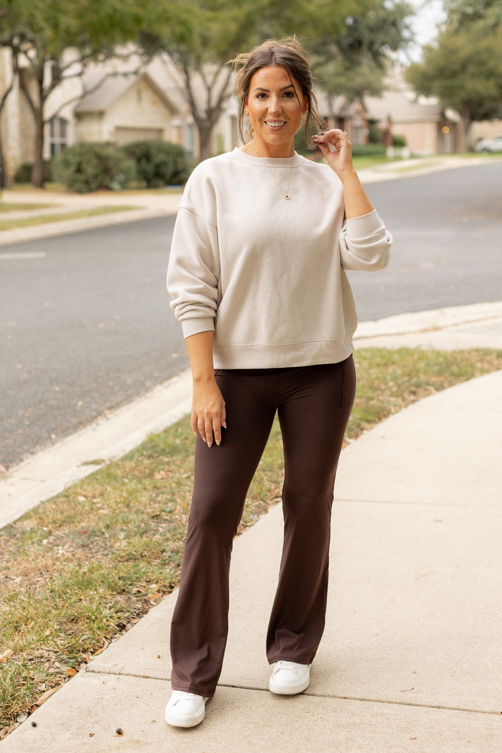 Brown The Rhea Brown Bootcut Leggings
