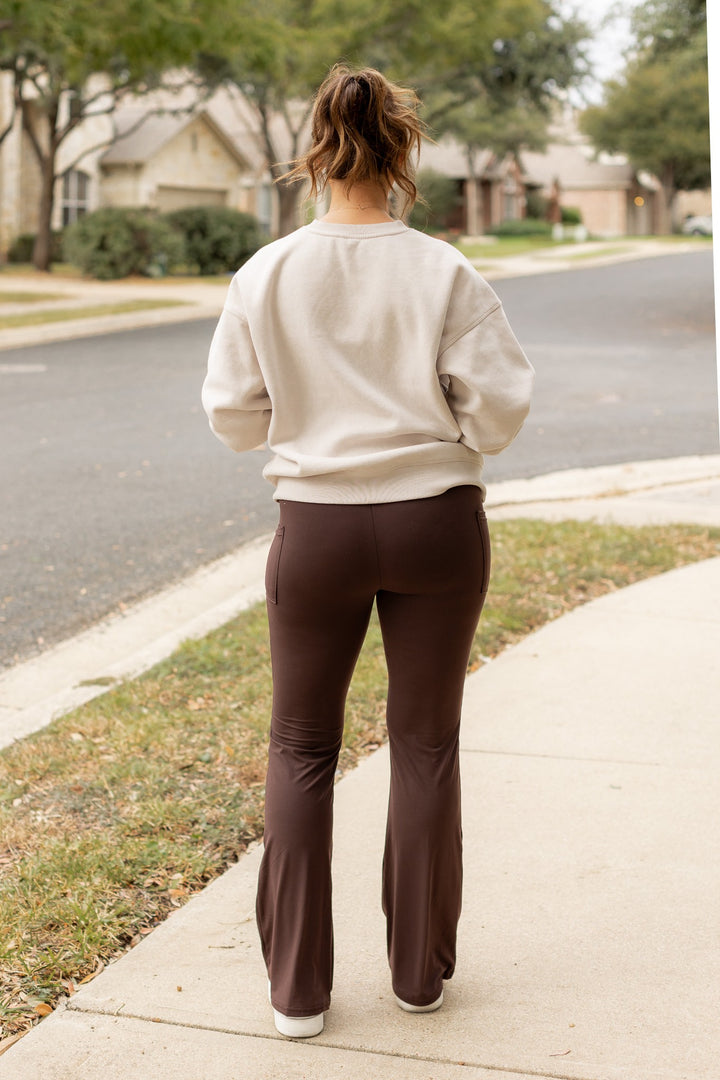 The Rhea Brown Bootcut Leggings 1
